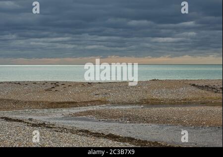 Plage De Cuckmere Haven Dans West Sussex, Angleterre Banque D'Images