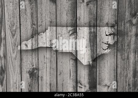 Plan de North Carolina sur Weathered Wood Banque D'Images