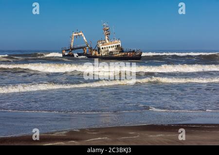 Zeila naufrage - Hentiesbaai Skeleton Coast, Namibie, Afrique du Sud Banque D'Images