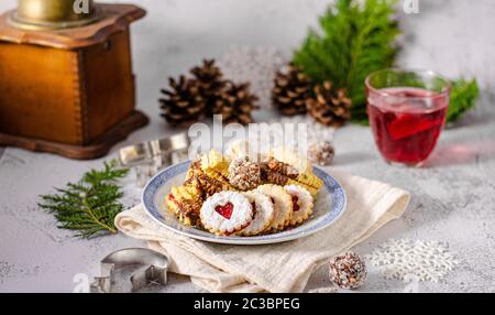 Cookies tchèques de noël traditionnels, photo de style vintage Banque D'Images