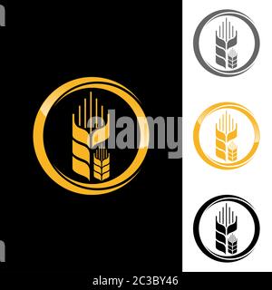 Blé Agriculture Modèle Logo design icône vecteur Banque D'Images