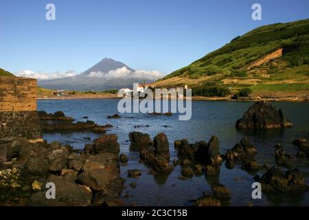 vue des açores de Porto PIM sur l'île de Faial Banque D'Images