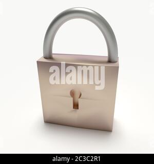 verrou 3d isolé sur fond blanc. rendu 3d Banque D'Images