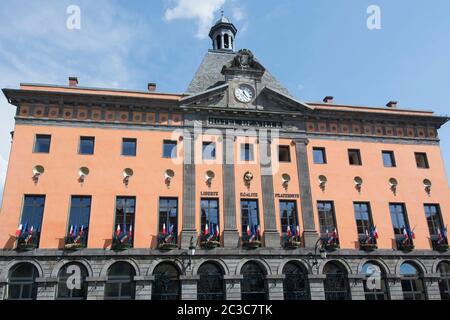 L'Hôtel de ville, hôtel de ville dans le centre d'Aurillac. Cantal. Auvergne-Rhône-Alpes. France Banque D'Images