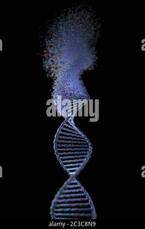 Syndrome génétique et maladie génétique, 3D illustration de la science concept. Molécule d'ADN coloré. Banque D'Images