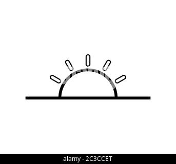 icône coucher de soleil illustrée dans le vecteur sur fond blanc Banque D'Images