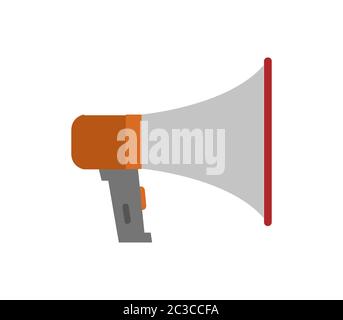 icône de mégaphone illustrée dans vecteur sur fond blanc Banque D'Images