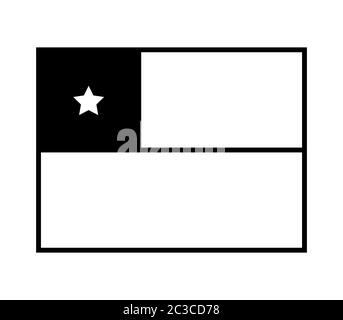 Icône du drapeau chilien illustrée dans le vecteur sur fond blanc Banque D'Images
