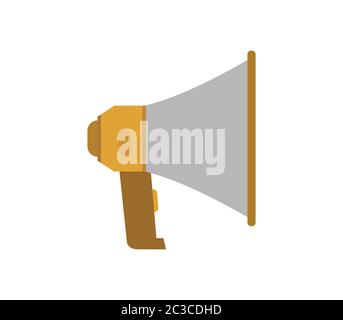 icône de mégaphone illustrée dans vecteur sur fond blanc Banque D'Images