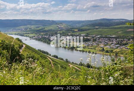 Longuich Moselle à l'Allemagne l'Europe. Banque D'Images