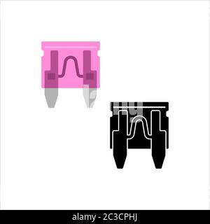 Icône de fusible, illustration de l'illustration du vecteur de fusible de protection contre la rupture Illustration de Vecteur