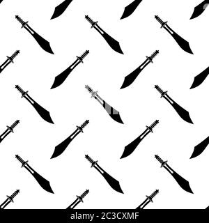 Motif sans couture icône épée, illustration vectorielle d'art épée Illustration de Vecteur