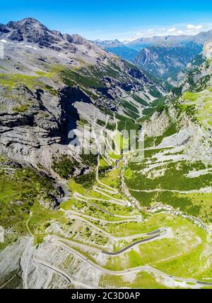 Parc national du Stelvio - Valle del Braulio - vue aérienne Banque D'Images