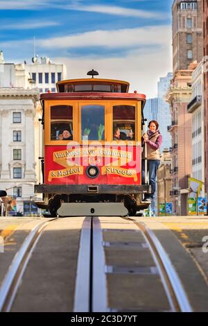 Cable Car à San Francisco Banque D'Images