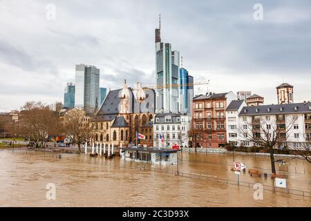 Inondations à Francfort Banque D'Images