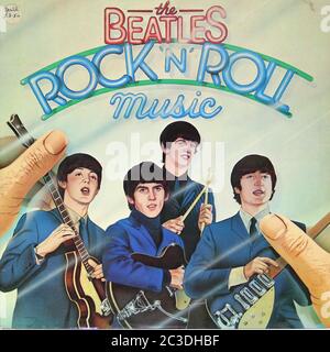 Beatles Rock and Roll Music - Vintage 12'' vinyle LP 02 couverture Banque D'Images