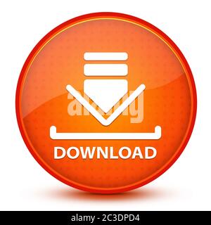 Télécharger l'icône isolée sur l'étoile brillante orange bouton rond illustration abstraite Banque D'Images