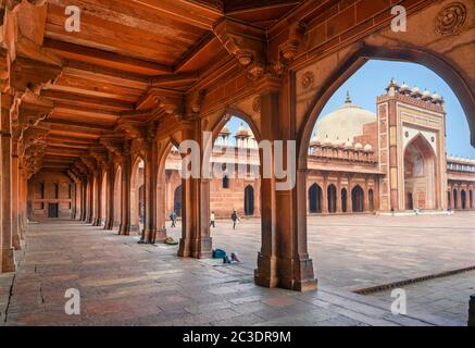 JAMA Masjid à Fatehpur Sikri, district d'Agra, Uttar Pradesh, Inde Banque D'Images