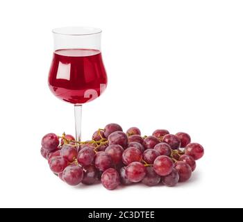 Verre à vin et raisins Banque D'Images