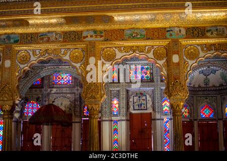 décoration intérieure de la chambre queen size de mehrangarh fort Banque D'Images