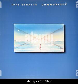 DIRE STRAITS COMMUNIQUÉ - Vintage 12'' vinyle LP couverture Banque D'Images
