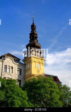 Ancienne mairie (Stara radnice), place Masaryk (Masarykovo namesti), Ostrava, République Tchèque / Tchéquie - façade d'un beau bâtiment baroque Banque D'Images