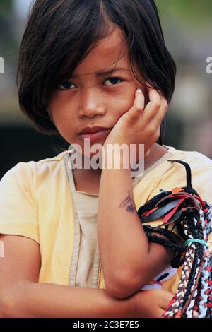 Portrait de la belle fille asiatique gros plan Banque D'Images