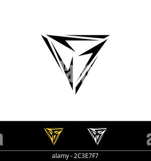 Modèle de logo triangulaire, inspiration, icône et symbole du logo, isolé sur fond blanc. Illustration de Vecteur