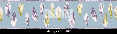 imprimé pétales de fleurs pressés avec bordure à motif girly vectoriel Illustration de Vecteur
