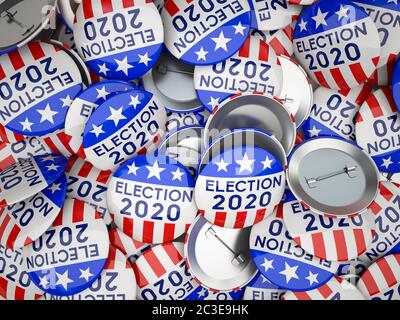 Boutons de vote américains. Élection des États-Unis 2020 Banque D'Images