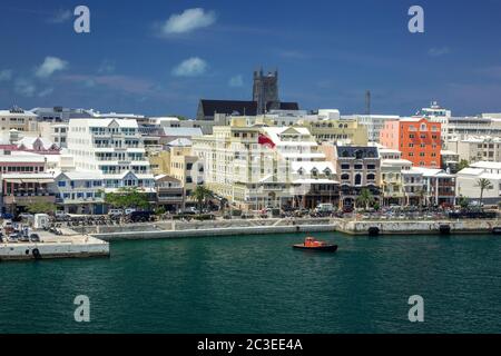 Centre-ville de Hamilton City Centre Waterfront Buildings on Front Street Hamilton Bermuda Banque D'Images