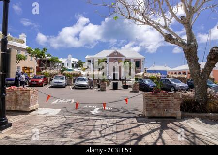 L’hôtel de ville historique de St George est ouvert aux visiteurs de la place de ville de St Georges aux Bermudes Banque D'Images