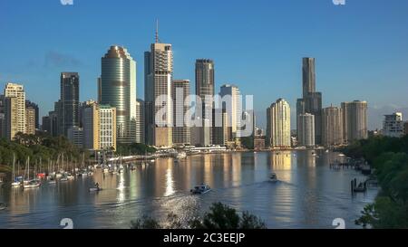 Matin sur la ville de Brisbane à partir de Kangaroo Point Banque D'Images