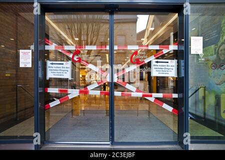 Centre commercial fermé "Stadtgalerie", crise de Corona, mars 2020, Witten, Allemagne, Europe Banque D'Images