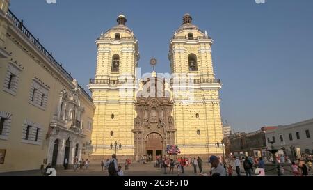 LIMA, PÉROU - JUIN 12, 2016: Le monastère de san francisco à lima, pérou Banque D'Images