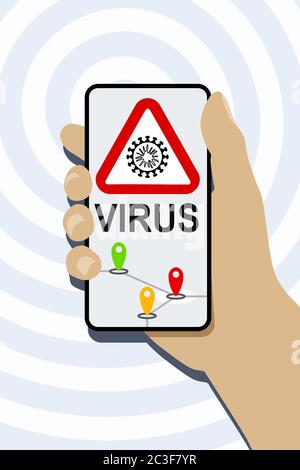 application de détection de virus pour téléphone mobile Banque D'Images