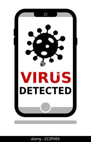 application de détection de virus pour téléphone mobile Banque D'Images