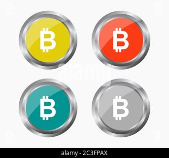 icône bitcoin illustrée dans vecteur sur fond blanc Banque D'Images