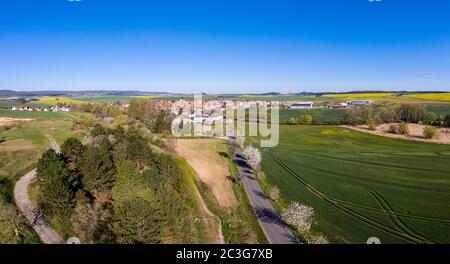 Vue aérienne Comté de Warnstedt Harz Banque D'Images