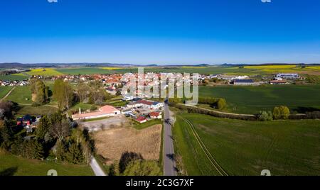 Vue aérienne Comté de Warnstedt Harz Banque D'Images