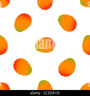 Illustration sur thème grosse mangue transparente colorée, motif fruits lumineux pour le phoque. Motif fruits composé de belles mangue à répétition sans couture. Simple c Illustration de Vecteur