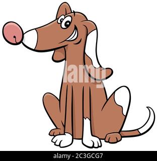 dessin animé chien à pois personnage animal avec patte de protection Banque D'Images