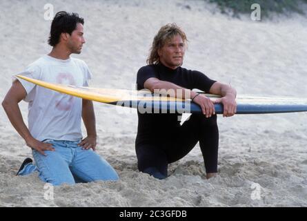 PATRICK SWAYZE et KEANU REEVES en POINT BREAK (1991), réalisé par KATHRYN BIGELOW. Crédit: FOX / Album DU 20E SIÈCLE Banque D'Images