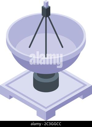 Icône satellite d'antenne de sol, style isométrique Illustration de Vecteur