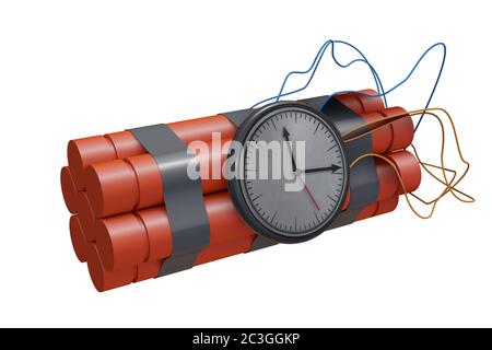 Bâtons de dynamite avec des explosifs dangereux - rendu 3d Banque D'Images