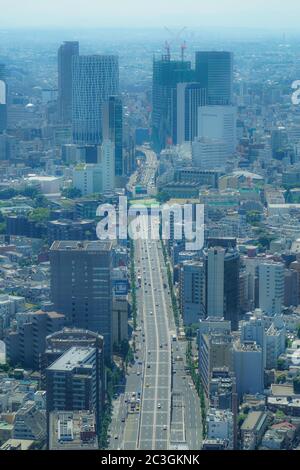 Paysage de Shibuya depuis la terrasse d'observation des collines de Roppongi Banque D'Images