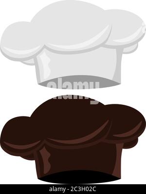 Chapeau de chef. Ensemble de deux chapeaux de chef sur fond blanc isolé. Illustration de Vecteur