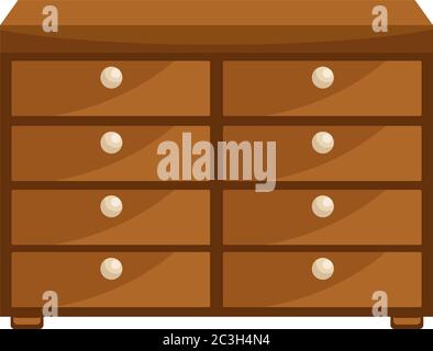 Table de chevet en bois avec départements et sections pour les choses. Illustration vectorielle sur le thème du mobilier de maison. Illustration de Vecteur