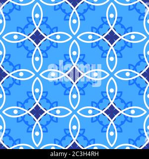 Tuiles azulejo portugaises. Motifs sans couture, impressions Encaustiques. Illustration de Vecteur