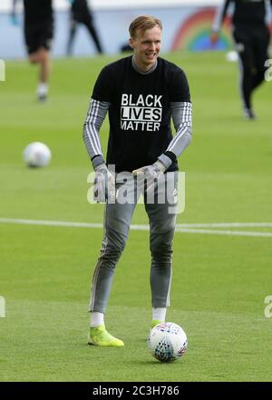 LONDRES, ANGLETERRE, 20 JUIN - Marek Rodak de Fulham portant un maillot noir de la matière de vies pendant le match de championnat de Sky Bet entre Fulham et Brentford à Craven Cottage, Londres, le samedi 20 juin 2020. (Crédit : Jacques Feeney | MI News) crédit : MI News & Sport /Alay Live News Banque D'Images